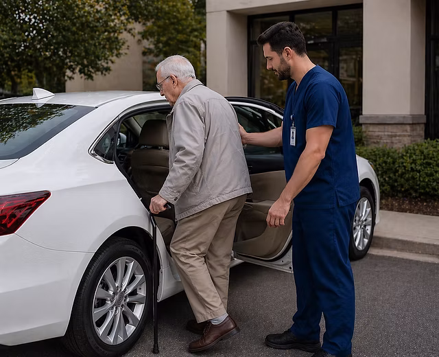 Caregiver providing senior transportation services for medical appointments in Richboro, PA